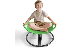 pozoera Spinning Chair for Autistic Kids - Sensory Spinning Chair for Autistic Children with Safety Handle & Non-Slip Design, Sensory Swivel Chairs for Kids 3-8 Years(Green)