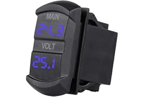 EVGATSAUTO Doppio voltmetro digitale, auto DC 10V-60V LED blu doppio voltmetro digitale universale adatto per la maggior parte dei veicoli 12-24V ATV UTV veicoli commerciali barca marina