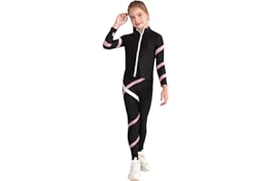 TSSOE Mädchen Eiskunstlauf Trainingsjacken und Hosen Leggings Sets Übungssets Professionelle Warm Trainingsbekleidung Eislauf Outfits Sportbekleidung
