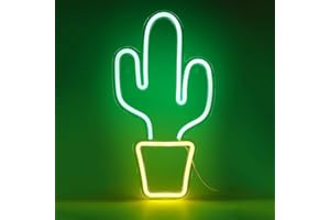 OSALADI Cactus, luci al neon, ricarica USB, luce decorativa al neon, decorazione per Natale, compleanno, matrimonio, festa, cameretta dei bambini, soggiorno, parete
