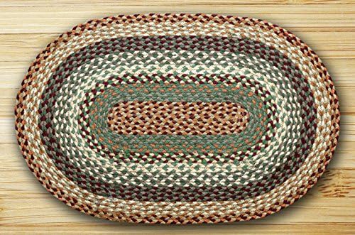 Earth Rugs C-413 Buttermilk/Cranberry Oval Braided Rug 2 Feet x 8 Feet