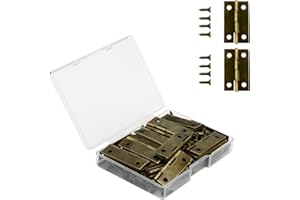 VIPMOON 29 x 17 mm Mini Charniere Modelisme, 30 Pièces Charnière Plate Rétro en Bronze Antique, Durable et Robuste Petite Charniere Inox pour Boîte à Bijoux Cabinet DIY Accessoires avec 150 Vis
