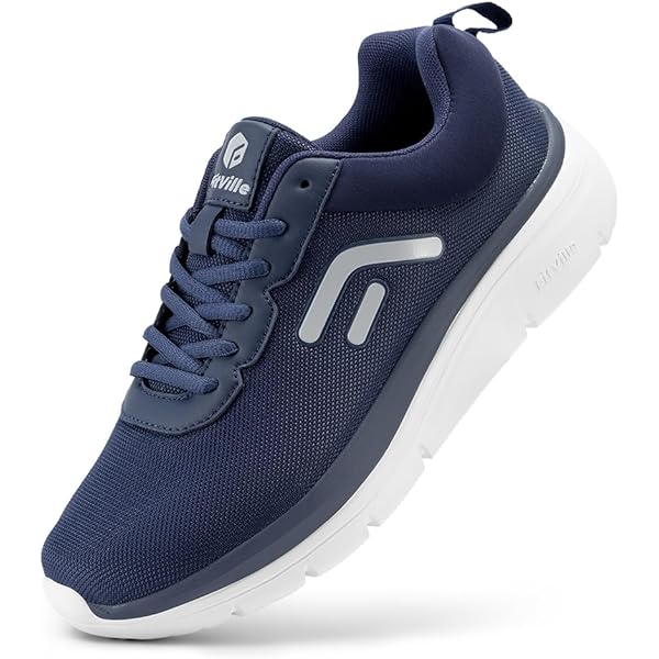 Fitville Hardloopschoenen voor Weg Mannen Heren Sneakers Breed Lichte Ademend Walking Schoenen Grijs 41 EU breed