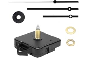 Maslasee Silent Quartz Clock Mechanisms Battery Powered,Clock Mechanism Kit Battery Powered High Torque Movement with Long Shaft Quiet Sweep Replacement for DIY Wall Home Office