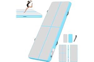 BPB Nadmuchiwana mata gimnastyczna 3 m gimnastyka powietrzna mata gimnastyczna do użytku domowego, treningu, gimnastyki, dla cheerleaderek, do jogi, pilatesu, sztuk walki, siłowni, na plażę, do zabawy