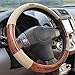Produktbild Sino Banyan Auto Lenkradabdeckung, Universal Fit weich atmungsaktiv 15 Zoll (Holz Beige)