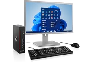 SHINOBEE 24" FullHD Komplett Mini PC 10-Watt Office, Intel Pentium 4400G 2x3.3 GHz, 8GB, 128GB SSD, Windows 11 Pro, WLAN, DP, DVI, Gigabit LAN, USB 3.0, MS Office 2010 Starter, 3 Jahre Garantie! #8177