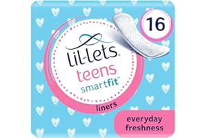 Lil-Lets Teens Liners X 16, Petite and Slim Pantyliners for Girls and Teenagers, Unscented, for Very Light Flow, Breathable Panty Liners, First Periods, Vegan Friendly, Pack of 1, of 16 Pant Liners
