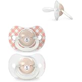 Suavinex, Pack of 2 Glow in the Dark Soothers, Babies 6/18 Months, Sleeping, with Fluorescent Ring and SX Pro Silicone Physio