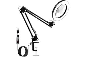 DICTIEN Lente Ingrandimento con luce da Tavolo,10X lente Ingrandimento da Tavolo,Lente Ingrandimento Per Ricamo,72 LED Dimmerabili,3 Modalità Colore,10 di Luminosità