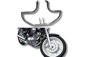 BIKEMASTERSUK MOTORCYCLE PARTS & ACCESSORIES BM UK | XV750 | Motorcycle Stainless steel Highway Engine Crash Bar Protector Engine Safety Guard with built-in foot rest pegs - XV 750/1100 Virago