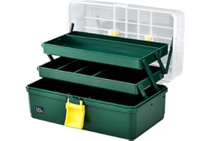 Calogy Rifornimenti d'Arte 33 cm 3 Strati di plastica per Cucire Craft Box con Maniglia Scatola di immagazzinaggio per Medicine, Strumenti, Cosmetici, Giocattoli, Penna