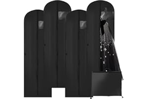 CAIXINYI 4 Housse robe de mariée, 180cm x 60cm housse robe longue, Housse robe de mariée Pliable avec une fermeture éclair, Convient pour les vêtements, les robes, les vestes, Robe de Mariée, jupe longue