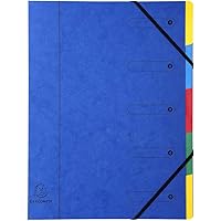 Exacompta 5205E Premium Ordnungsmappe aus extra starkem Colorspan-Karton DIN A4 5 vollfarbige bunte Fächer mit…