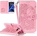 Produktbild Neu ISENPENK Samsung Galaxy S7 Edge/S7 Edge Duos/G935F Hülle Leder [Rosa],Muster Blume Samsung Galaxy S7 Edge/S7 Edge Duos/G935F Hülle Leder Flip Case Wallet Tasche 3-in-1 Bookstyle Geldbörse Magnet Tasche,Standfunktion Schutzhülle Tasche Credit Card Slots Wallet Case Leder