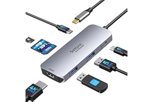 SELORE&S-GLOBAL Hub USB C Adaptateur USB C HDMI 4K, 7 en 1 Multiport Adaptateur USB C vers HDMI, PD 100W, USB-C 3.0 et 2*USB-A 3.0 Lecteur de Carte SD MicroSD Dock USB C Compatible avec MacBook Pro/Air, XPS, Dell, HP