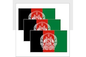 Afghanistan Flag Sticker Pack of 3 (100 x 60mm) Waterproof AFG Labels for Bike Van Helmet Packwith® #P1022