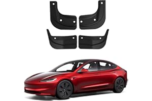 TTCR-II Compatible avec Bavette Tesla Model 3 Highland 2024, Aucun Perçage Nécessaire Tesla 3 Highland Bavettes Anti-éclaboussures Ailes, Garde-Boue Avant et Arrière(4 Pcs) avec Vis de Montage