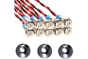 Gebildet 10pcs 6mm 1/4" AC/DC 12-24V LED Metal Indicator Light Waterproof Signal Lamp Pilot Dash Directional with Wire(White)