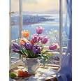 Kit Pittura Per Numeri KEYIFA Per Adulti – Tela 30x40 Cm, Pigmenti Acrilici, Pennelli, Disegno Lanterne