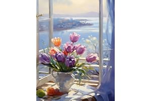 CICISTORY Dipingere Con i Numeri Bambini e Adulti, Painting by Numbers Kit, Colorare Con i Numeri Con Pennelli e Colori Acrilici,Senza Cornice 40X50 cm