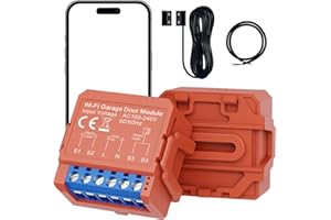 Acmerota Abridor de Puerta de Garaje Inteligente WiFi, Abridor WiFi Garaje, Mando por App Voice/Remote Control, with Timer Auto Close/Open, Compatible with Amazon Alexa Google Home, 5M