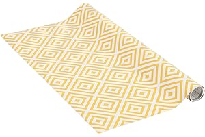 Venilia Lámina adhesiva, Celia amarillo curry Motivo retro, 45cm x 1,5m, Espesor 95μ, Vinilo autoadhesivo para muebles o cocina, decorativas papel pintado pared, PVC sin ftalatos, Fabricado en UE