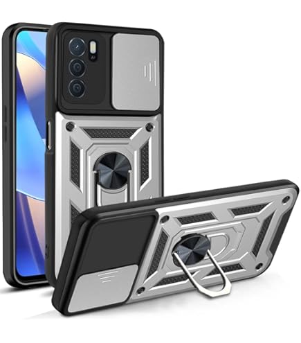 SEAHAI Cover per Xiaomi Redmi 9AT / Redmi 9A, Scorrevole [Protezione Fotocamera] Militare Antiurto Silicone Custodia, con 360° Anello Supporto Kickstand Rugged PC TPU Bumper Case - Blu