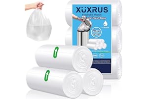 XUXRUS 5l Bin Bags Small Plastic Bin Liners 78 Counts Clear Garbage Bags Wastebasket Toilet Pedal Bin Liners for Bathroom Bedroom Office,Fit 5-8 Liter,0.8,1.5,2 Gal,Clear