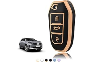 TOOMUME Coque Clé TPU, Etui Clé Étui Clé Adapté pour Peugeot 208 308 508 2008 3008 5008 Rifter Citroen C3 Arricross C4 Picasso DS3 DS4 Berlingo, Couvre Clef Cache Cle Voiture Telécommande - Smart Key