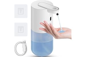 Ruucy Dispenser Sapone Automatico Liquido, 400ML Dispenser Sapone Bagno Muro con Sensore a Infrarossi, Ricaricabile USB, Erogatore Sapone Liquido Automatico IPX4 per Bagno, Cucina e Ufficio