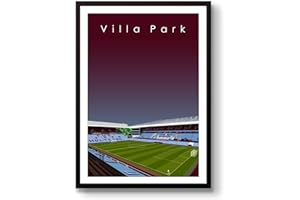 GroundDesigns Aston Villa, Fußball-Geschenk, Villa Park, Stadionkunst, ungerahmt, A3, AVFC