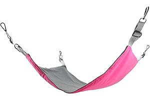MoYouno Cat Hanging Hammock Bed, Pet Cradle Hammock for Large Cat Kitten Ferret Puppy, Double-sided Thick Hammock Cage for Small Animal upto 25KG, Durable, Waterproof, 42x56x0.3cm (Red)