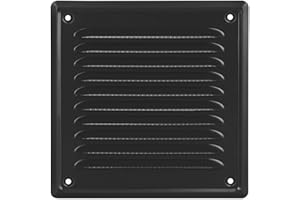 Adgo - Griglia aerazione rettangolare - Griglia ventilazione in acciaio zincato - 16,5x16,5 cm - Griglia di ventilazione con zanzariera - Griglie aerazione - la ventilazione - ripresa aria