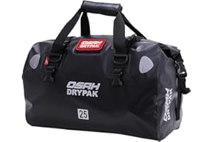 Greanthour Sacchetto asciutto moto-Borse da sella impermeabili per motociclette e bagagli con chiusura a rullo，Grande Spazio di Immagazzinaggio，Escursionismo, Ciclismo, Viaggio(Nero, 25L)