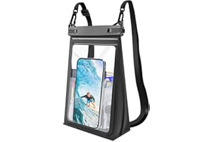 GUZACK Wasserdichte Handyhülle 8.5 Zoll, Unterwasser Trockene Säcke Handy Wasserschutzhülle für Schwimmen, IPX8 Waterproof Phone Case Kompatibel mit iPhone 14 13 12 11 Pro XS Max XR X Samsung S22 (Schwarz)