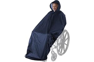 ANYOO Waterproof Wheelchair Poncho Cover Lightweight Rain Poncho Cape Shield with Elastics Provide Dry Protection for Wheelchairs
