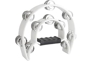 SUNSHINE SMILE Tambourinm à Main,Percussion Tambourin Double Demi Lune,Musical Tambourins à Double Rangée,Jingles en Métal,Pour les Jeux de Danse,L'église,L'accompagnement de Chant des Enfants,Adultes,KTV,Fête