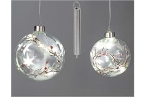 Formano LED Deko Hänger Glaskugel Winter D. 12cm mit Timer W18