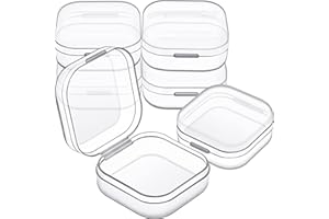 Jetec 6 Mini Contenitori in Plastica Trasparente Scatola per Conservare Piccoli Oggetti Scatoline per Perline Gioielli Biglietti da Visita Pezzi di Gioco Artigianato (3,5 x 3,5 x 1,8 cm)
