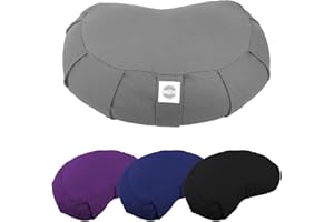Vivezen - Pouf, zafu, coussin de méditation, yoga - Demi-lune - 44 x 27 x 13 cm - Plusieurs coloris