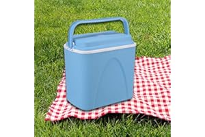 Unibos 24 Litre Large Cooler Box with Carry Handle & Lid Fully Insulated Food Grade Plastic Ideal For Camping Picnics Beach Trips perfect to keep food Drinks Beers etc Cool