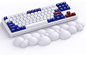 Attack Shark weiß Cloud Weiche, bequeme Tastatur-Handballenauflage, rutschfeste, ergonomische, Schreibtisch-Wrist, mechanische TKL/Gaming-Tastatur in voller Größe, 15,2 x 4,4 x 1,2 Zoll Wrist
