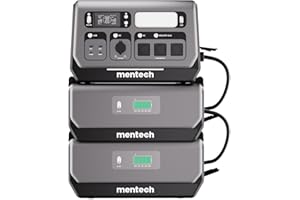 Mentech BP2400 All-in-one Balkonkraftwerk mit Speicher, 2048Wh LiFePO4 Stromspeicher mit 2*Erweiterungsakku E2000 Ausbaufähig auf bis zu 10 kW, 1600W Solar Eingang, App-Steuerung, Wifi, Plug & Play