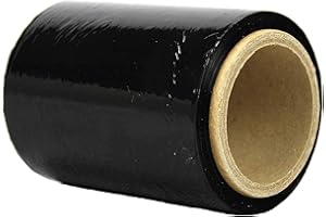 St@llion 100mm x 150 meters Black Mini Pallet Stretch Wrapping Roll Shrink Wrap Parcel Packing Cling Film for Moving Secure Packaging and Shipping (Pack of 1)