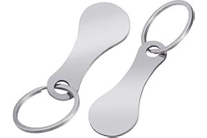 Fuyamp 2 Stcke Einkaufswagenlser aus Metall,Abnehmbarer Einkaufswagenchip als Schlsselanhnger,Trolley Tokens,Edelstahl Einkaufswagen Schlsselanhnger fr Alle Einkaufswagen (Silber-Style 01)