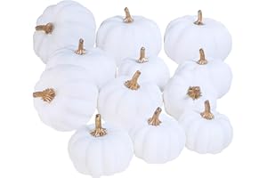 FIVEMILEBRO 12 Piezas calabazas artificiales muy realistas, calabazas decorativas, varios tamaños espuma calabaza de otoño, para cosecha de otoño, acción de gracias, halloween, decoración de mesa, fiesta (B)