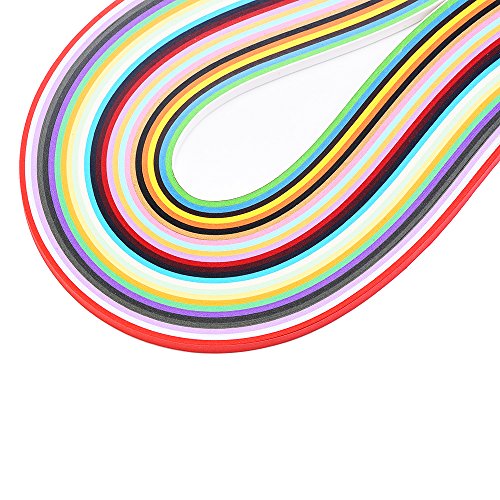 Outus 26 Farben 1040 Strips Papier Quilling Streifen Papierbreite Set, 3/ 5/ 7/ 10 mm, 4 Stück - 7