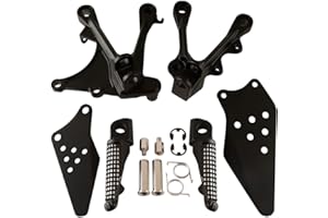 XMT-MOTOR Moto Frente Soporte Reposapiés Estriberas Clavijas para pies Pedales footrest para Kawasaki ZX6R 2005-2008 ZX636 2005-2006 2007
