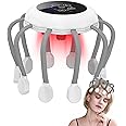 Excefore Electric Head Massager, Intelligent Wireless 5 Modes 14 Vibration Contacts 360 Degree Vibrating Scalp Massager for Stress Relax and Tension, Better Sleep, Ideal Gift